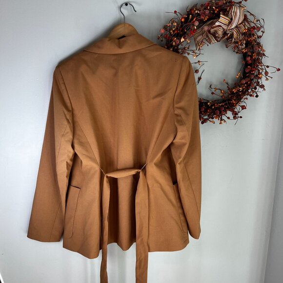 Calvin Klein Womens Infinite Stretch One Button Blazer Sz 14P in Tan - Picture 5 of 10